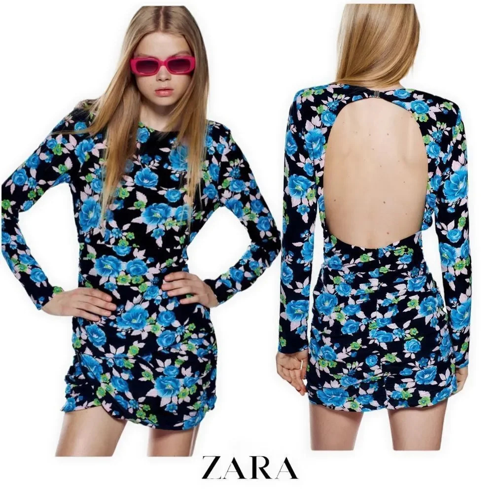ZARA | Black | FLORAL PRINT DRESS (2141/401)